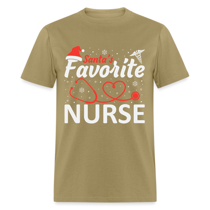 Santa's Favorite NurseT-Shirt - khaki