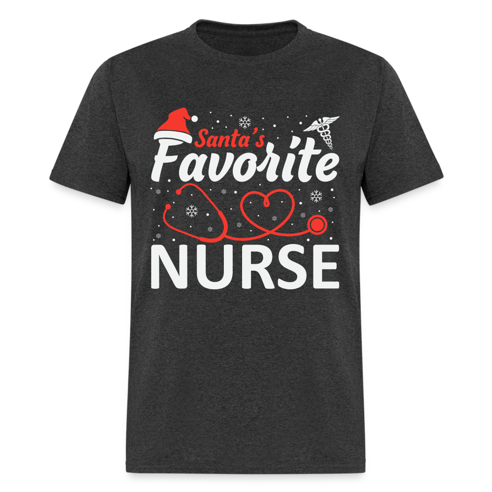 Santa's Favorite NurseT-Shirt - heather black