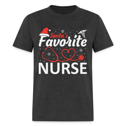 Santa's Favorite NurseT-Shirt - heather black
