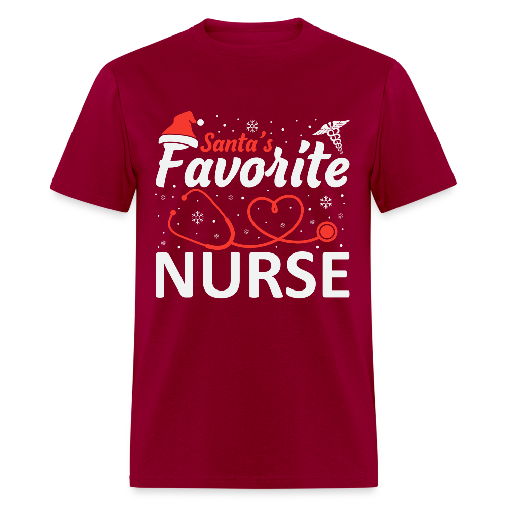 Santa's Favorite NurseT-Shirt - dark red