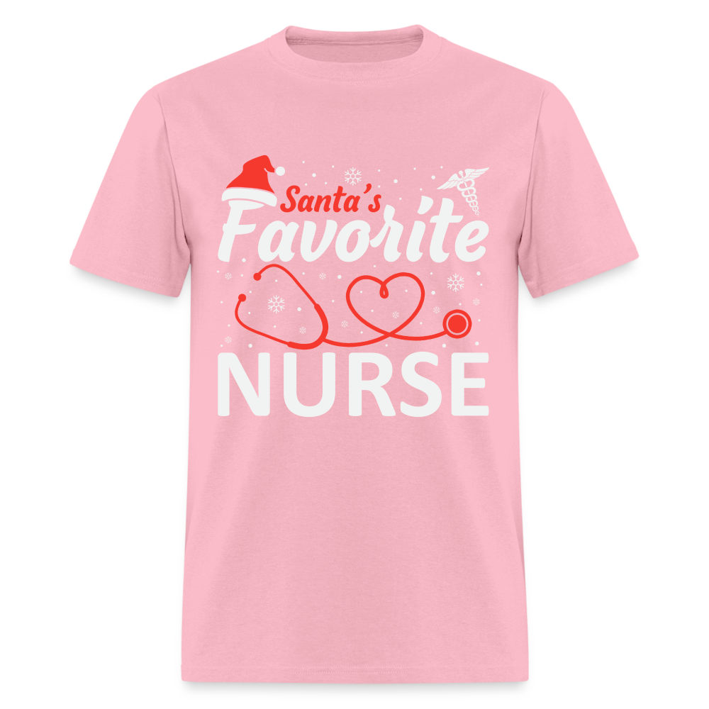 Santa's Favorite NurseT-Shirt - pink