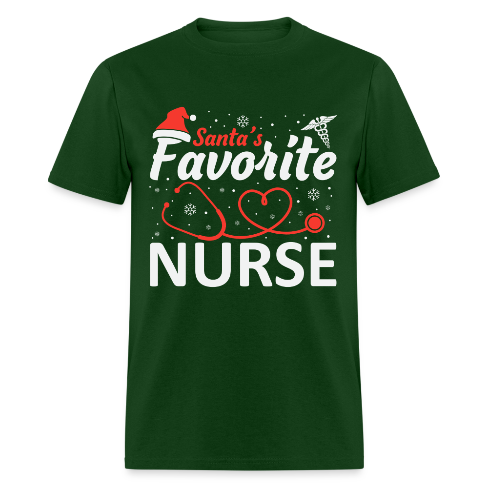Santa's Favorite NurseT-Shirt - forest green