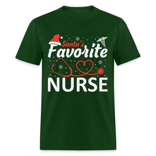 Santa's Favorite NurseT-Shirt - forest green