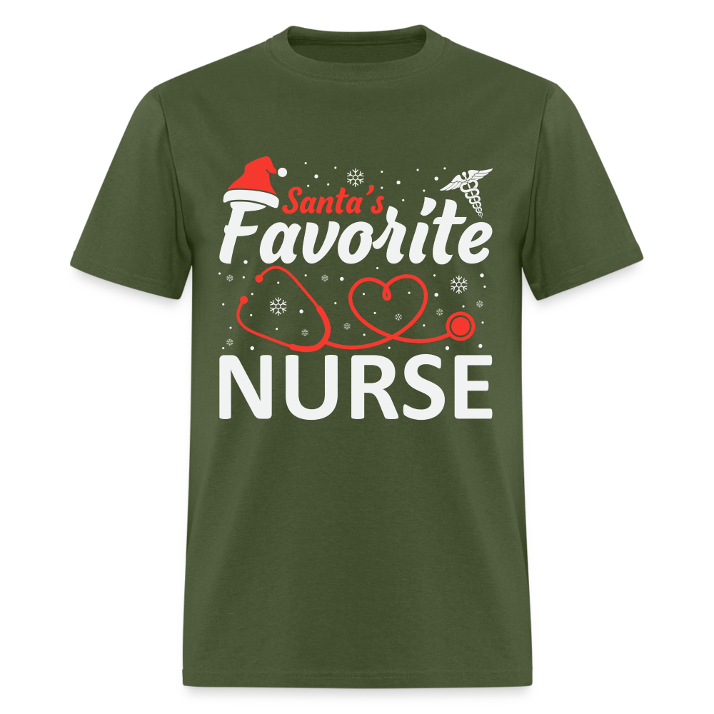 Santa's Favorite NurseT-Shirt - military green