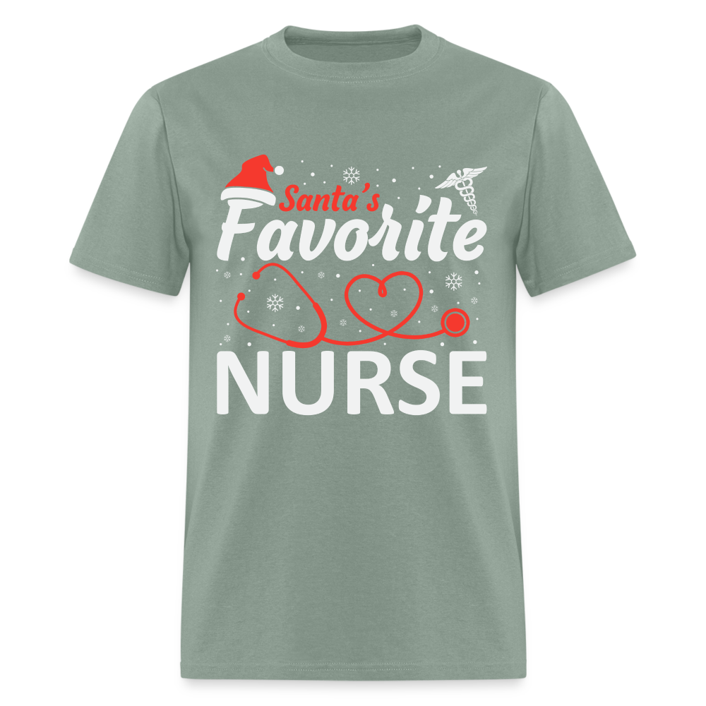Santa's Favorite NurseT-Shirt - sage