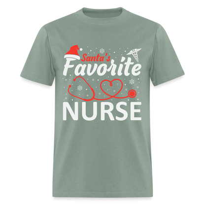 Santa's Favorite NurseT-Shirt - sage