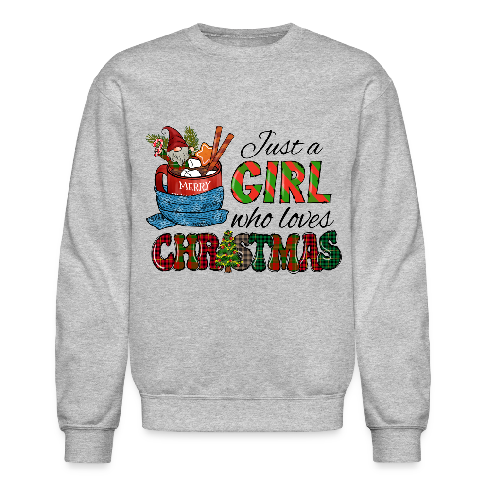 Just a Girl Who Loves Christmas Sweatshirt - heather gray