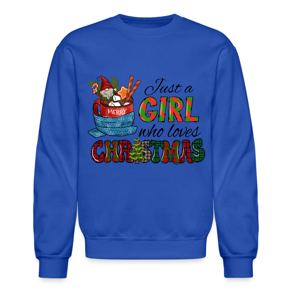 Just a Girl Who Loves Christmas Sweatshirt - royal blue