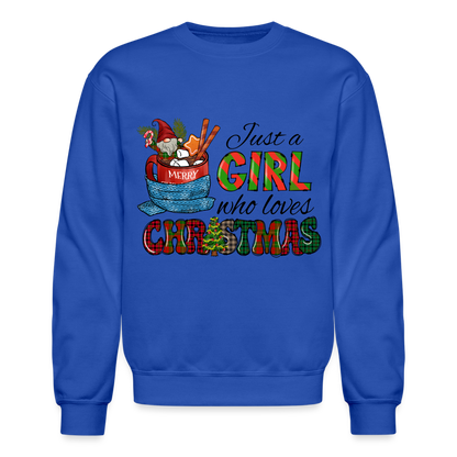 Just a Girl Who Loves Christmas Sweatshirt - royal blue