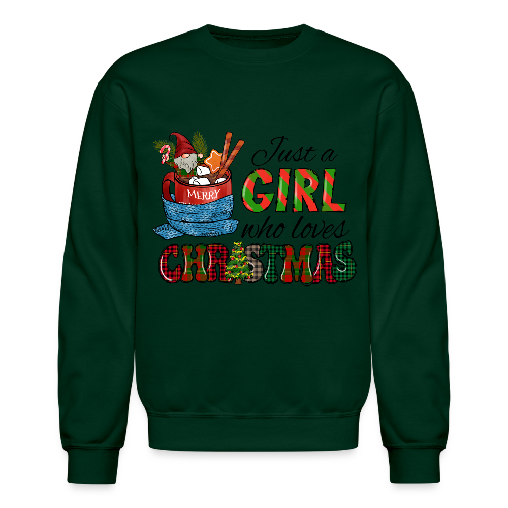 Just a Girl Who Loves Christmas Sweatshirt - forest green