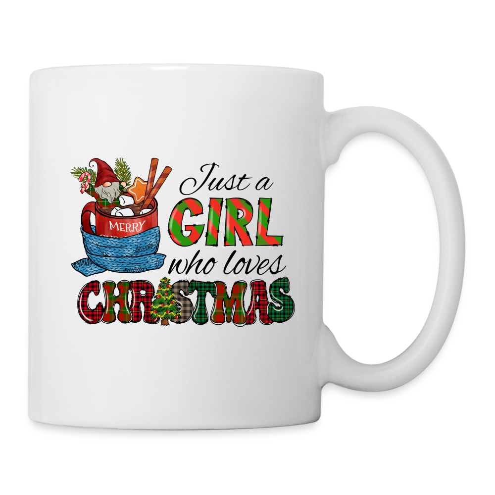 Just a Girl Who Loves Christmas Coffee Mug - white