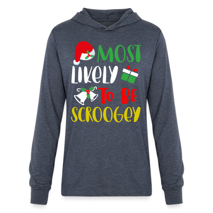 Most Likely To Be Scroogey Hoodie Shirt - heather navy