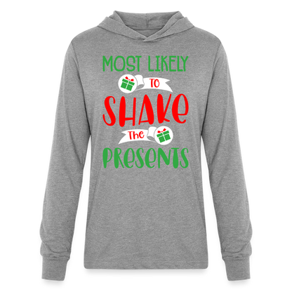 Most Likely To Shake the Presents Hoodie Shirt - heather grey