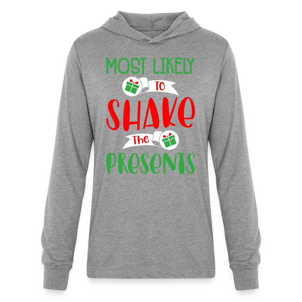 Most Likely To Shake the Presents Hoodie Shirt - heather grey