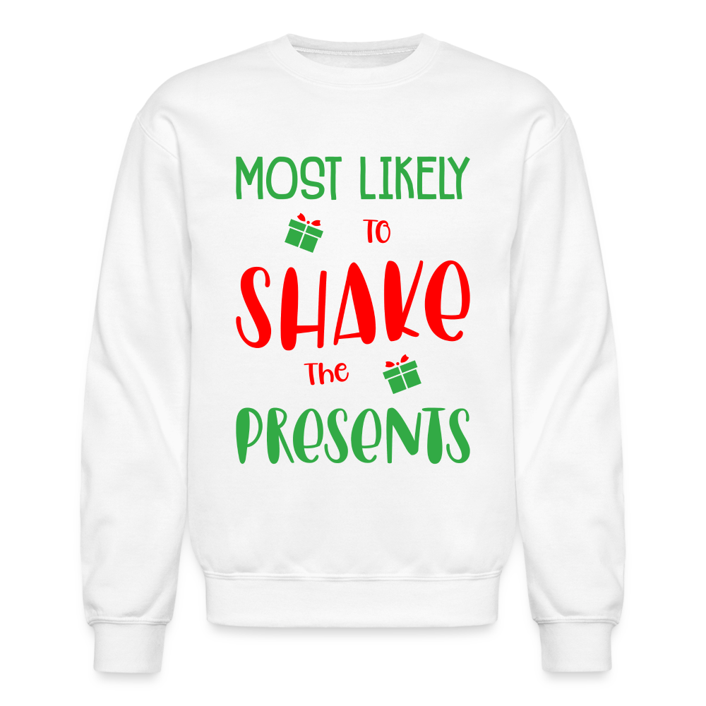 Most Likely To Shake the Presents Sweatshirt - white