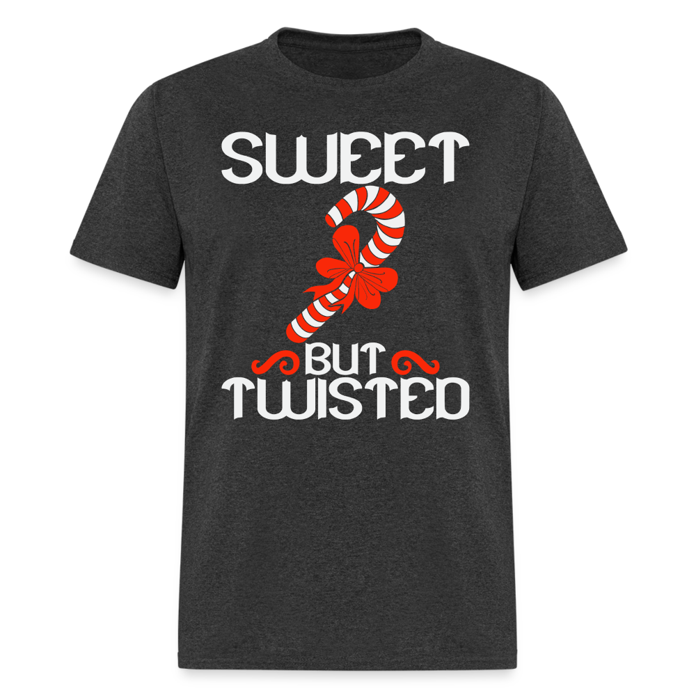 Sweet But Twisted T-Shirt (Candy Cane) - heather black