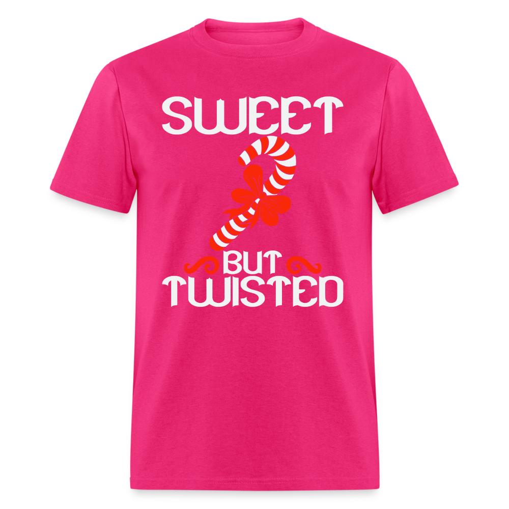 Sweet But Twisted T-Shirt (Candy Cane) - fuchsia