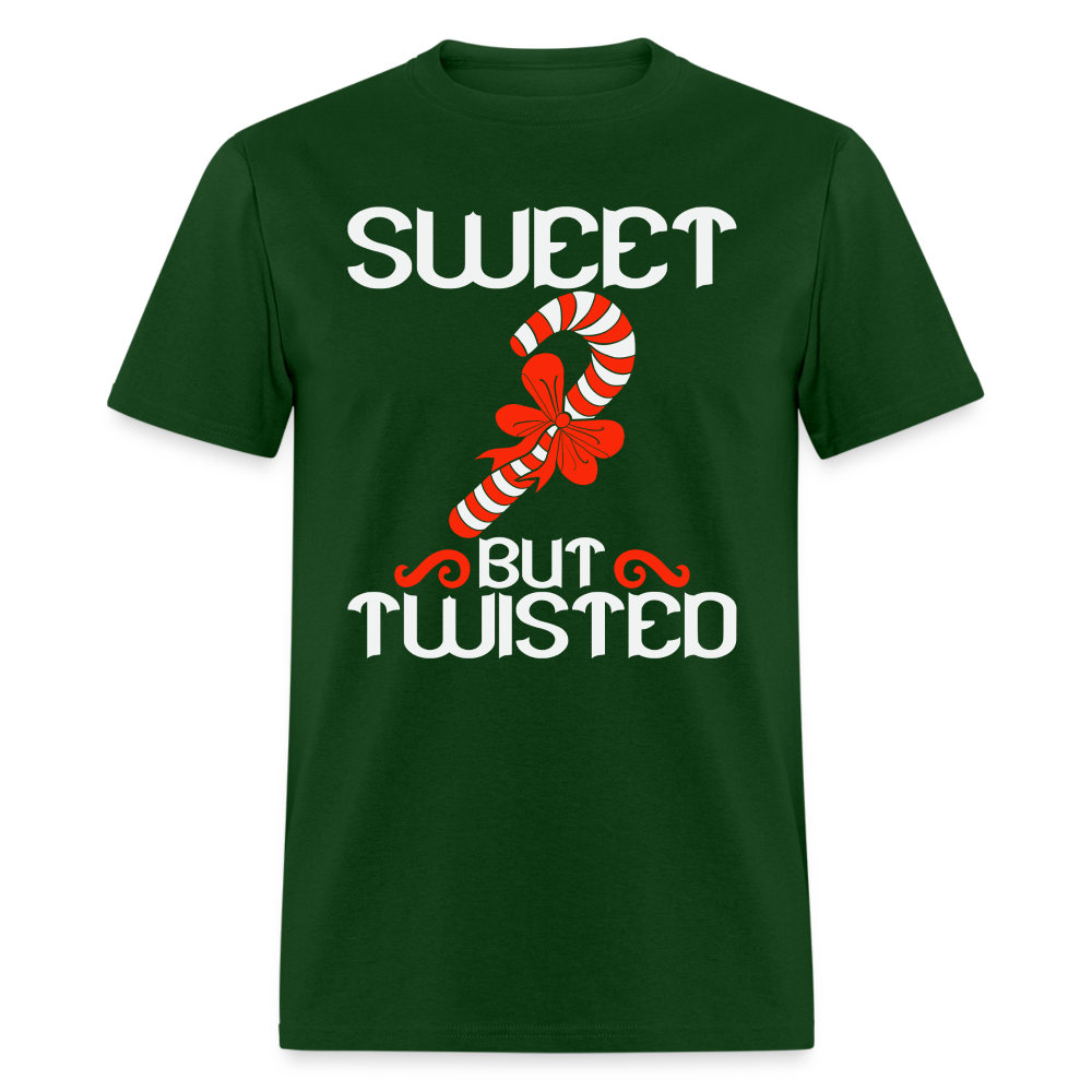 Sweet But Twisted T-Shirt (Candy Cane) - forest green