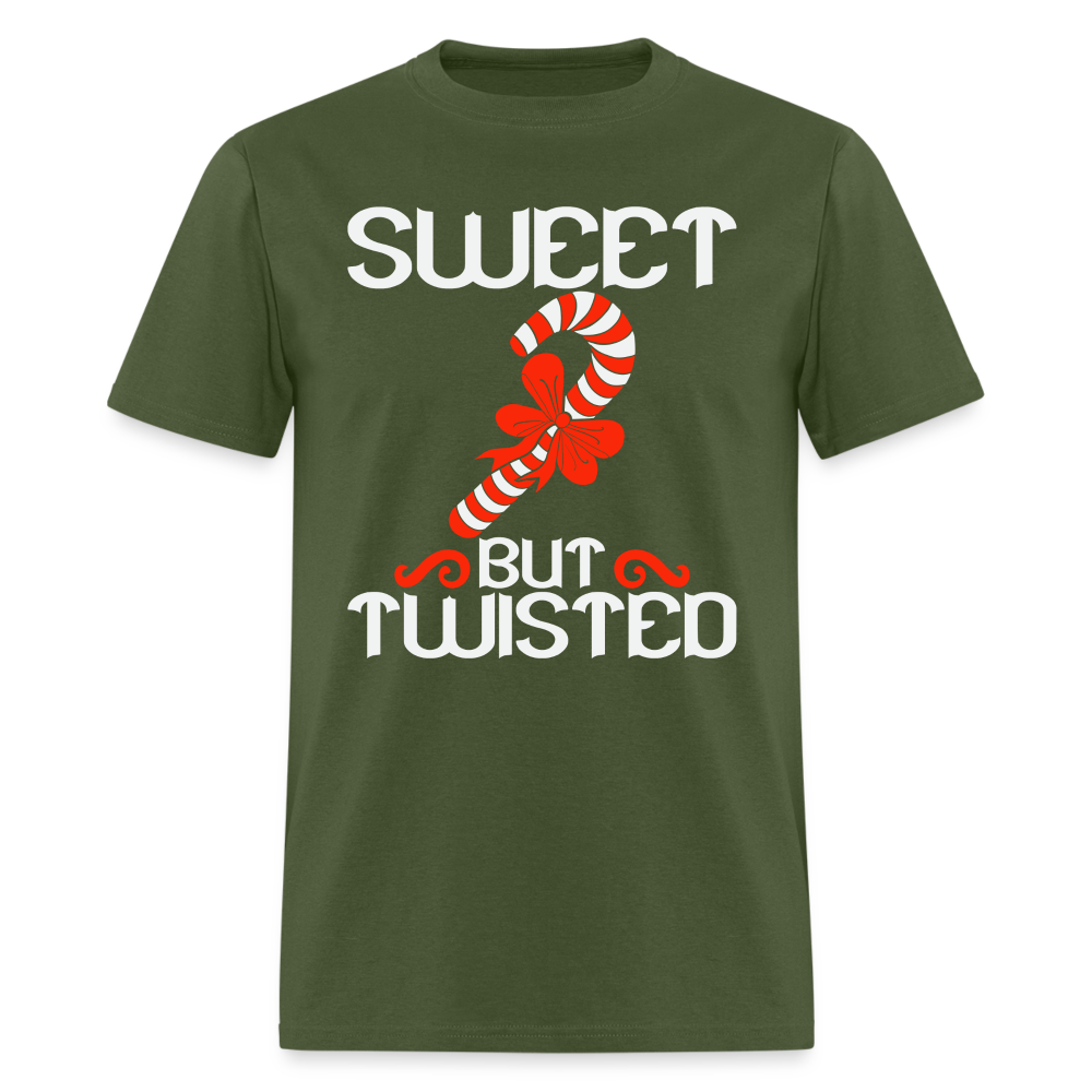 Sweet But Twisted T-Shirt (Candy Cane) - military green