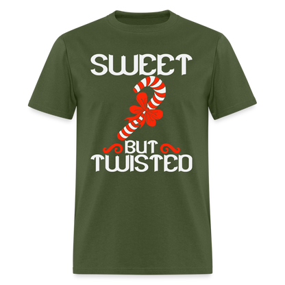 Sweet But Twisted T-Shirt (Candy Cane) - military green