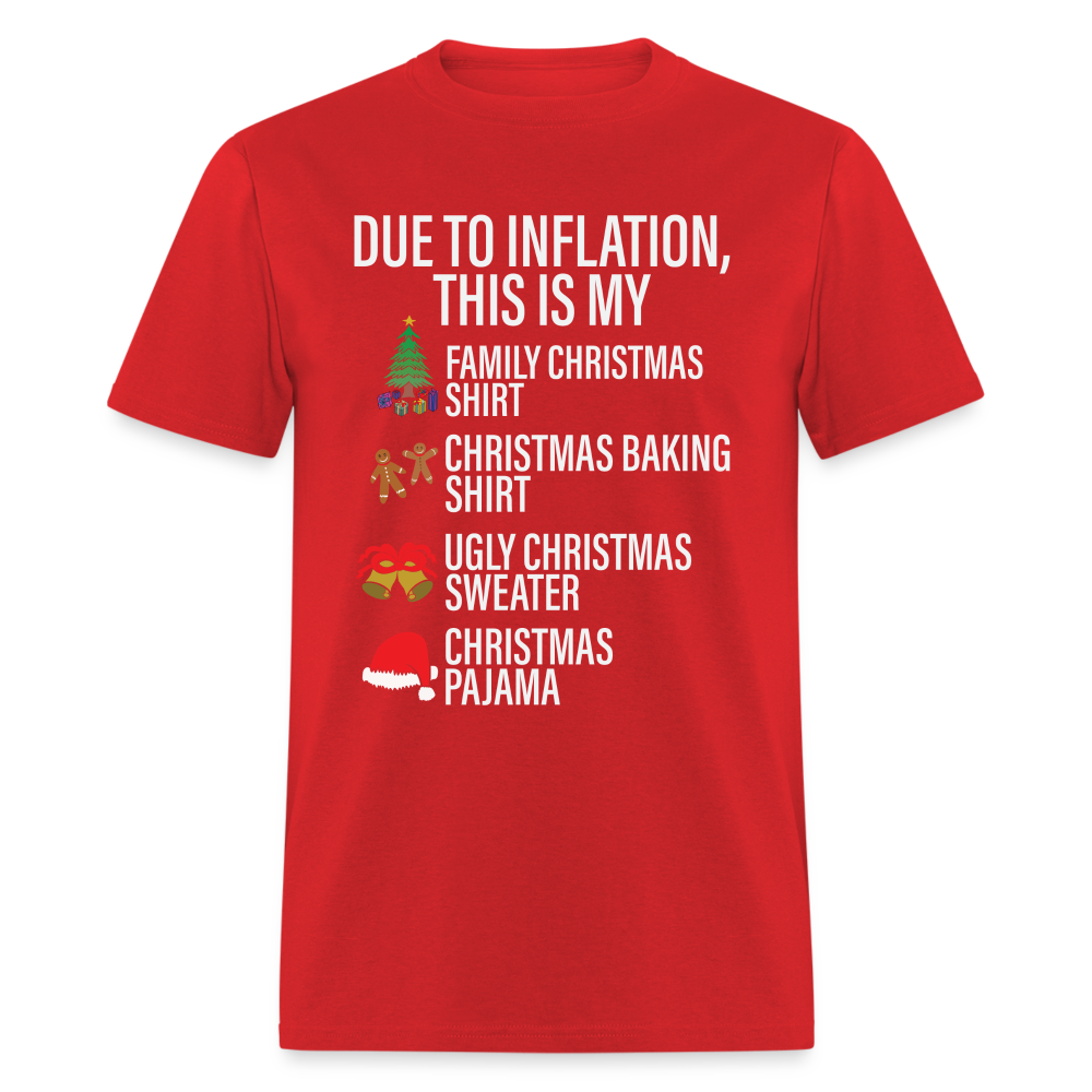 Due to Inflation T-Shirt (Christmas Version) - red