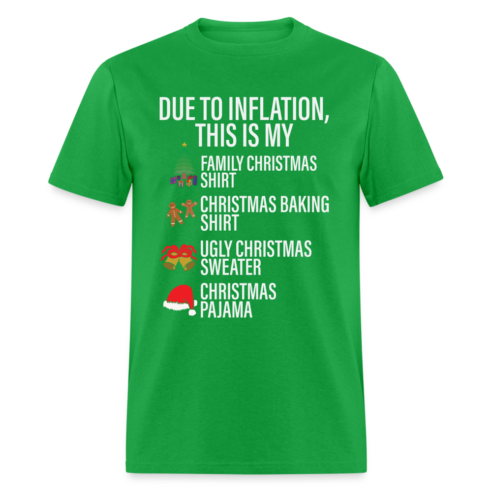 Due to Inflation T-Shirt (Christmas Version) - bright green