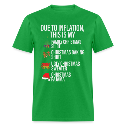 Due to Inflation T-Shirt (Christmas Version) - bright green