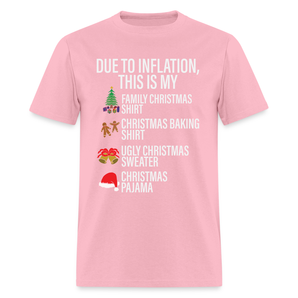 Due to Inflation T-Shirt (Christmas Version) - pink