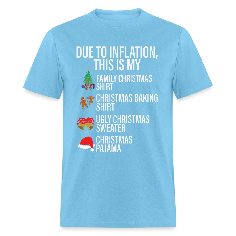 Due to Inflation T-Shirt (Christmas Version) - aquatic blue