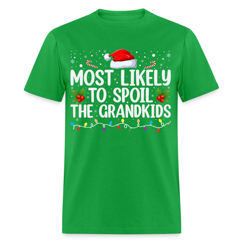 Most Likely to Spoil the Grandkids T-Shirt (Christmas) - bright green