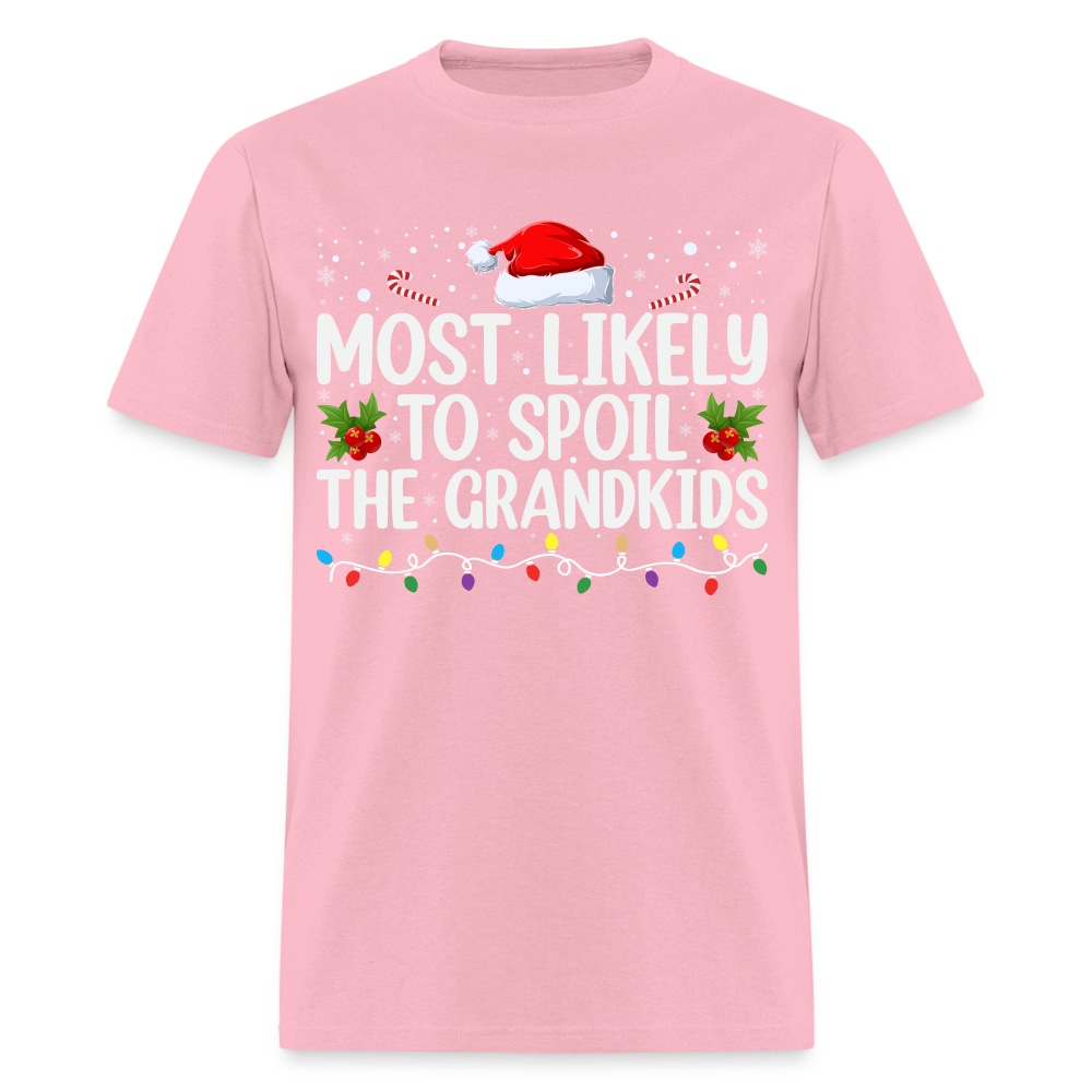 Most Likely to Spoil the Grandkids T-Shirt (Christmas) - pink