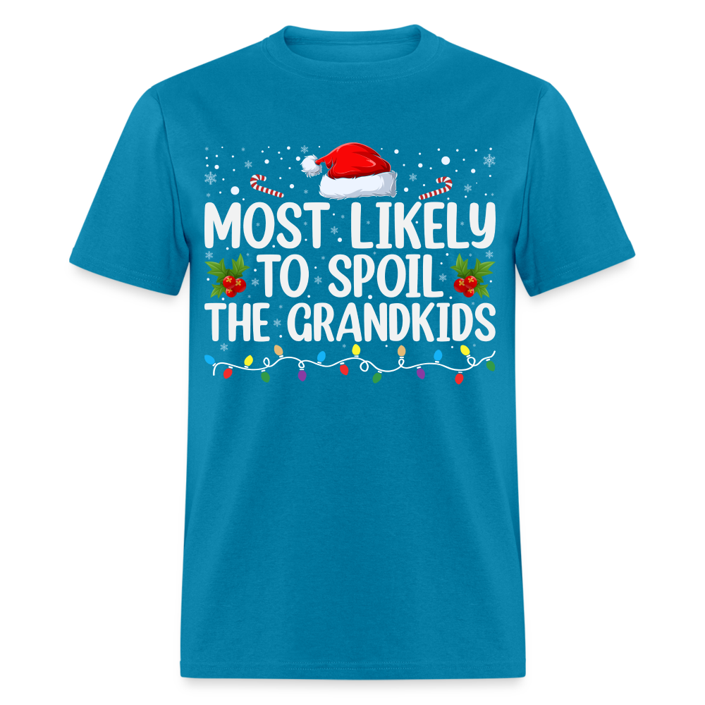 Most Likely to Spoil the Grandkids T-Shirt (Christmas) - turquoise