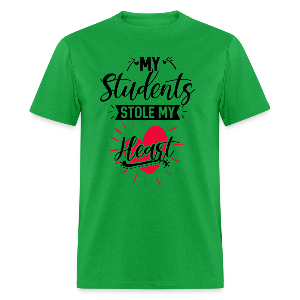 My Students Stole My Heart T-Shirt (Teacher) - bright green