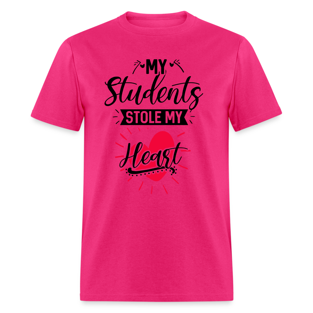 My Students Stole My Heart T-Shirt (Teacher) - fuchsia