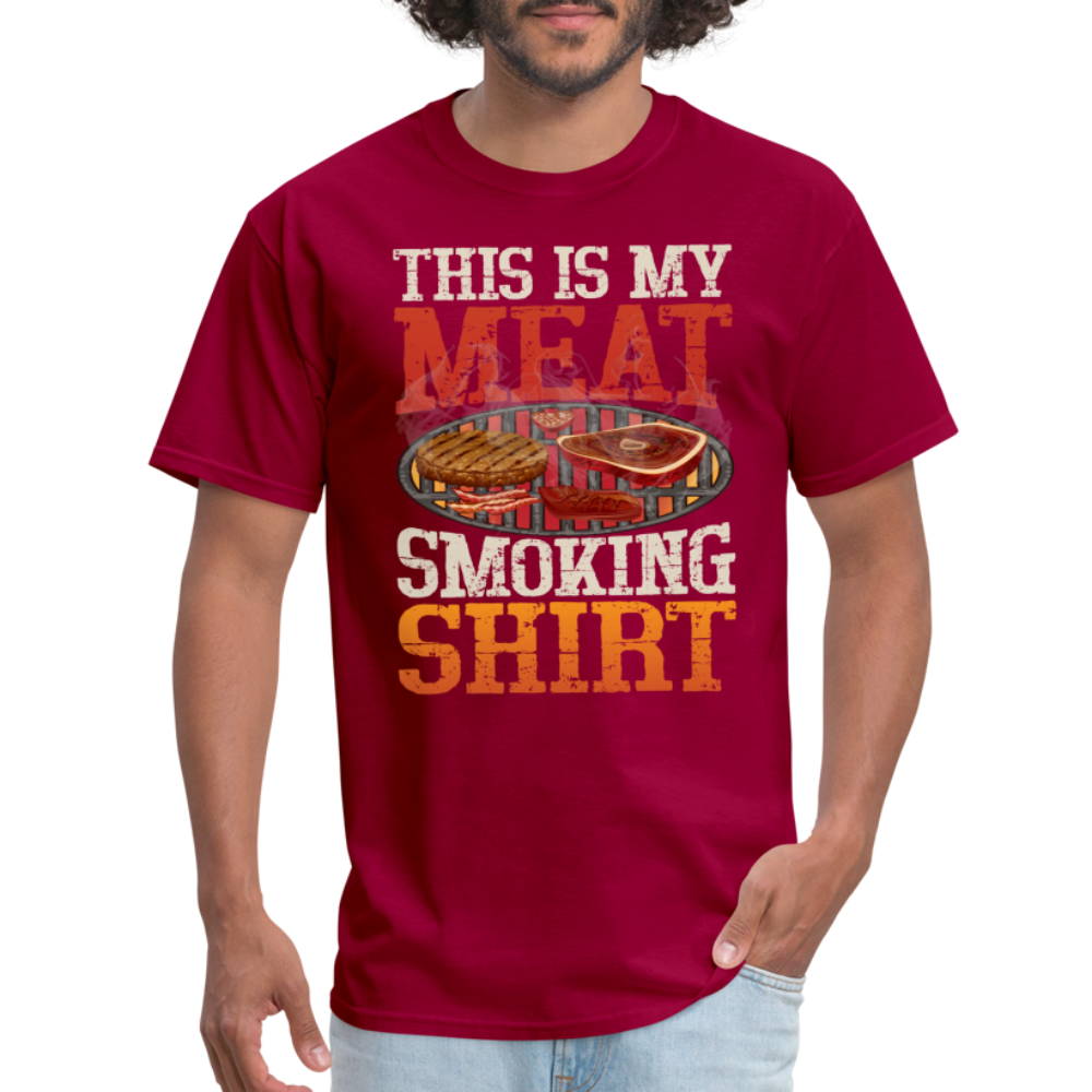 This Is My Meat Smoking Shirt (BBQ T-Shirt) - dark red