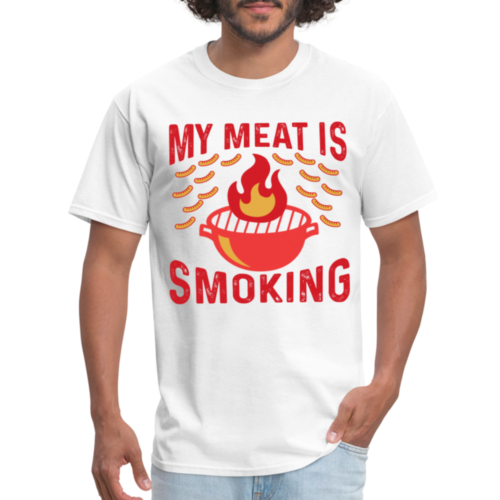 My Meat Is Smoking T-Shirt (BBQ) - white