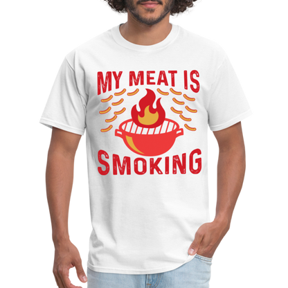 My Meat Is Smoking T-Shirt (BBQ) - white