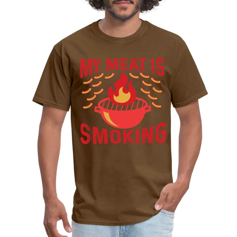 My Meat Is Smoking T-Shirt (BBQ) - brown