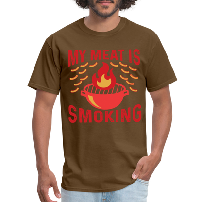 My Meat Is Smoking T-Shirt (BBQ) - brown