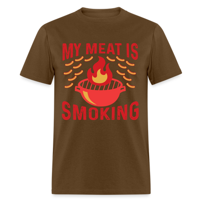 My Meat Is Smoking T-Shirt (BBQ) - brown