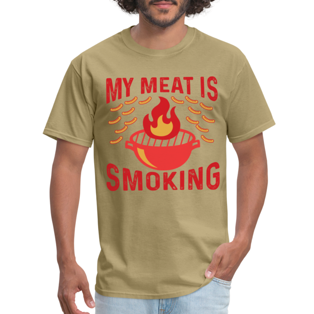 My Meat Is Smoking T-Shirt (BBQ) - khaki