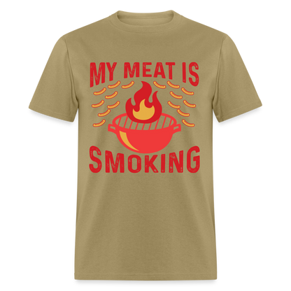 My Meat Is Smoking T-Shirt (BBQ) - khaki