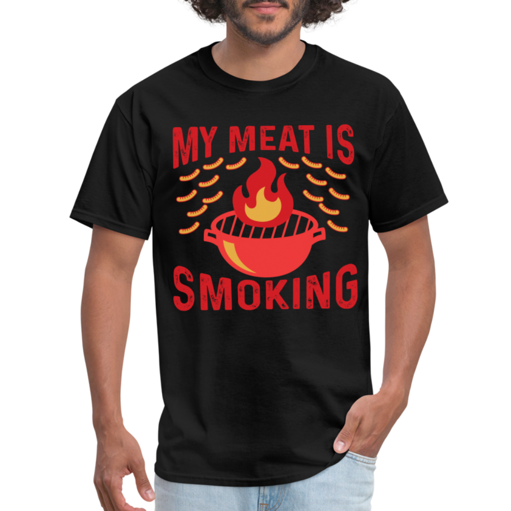 My Meat Is Smoking T-Shirt (BBQ) - black