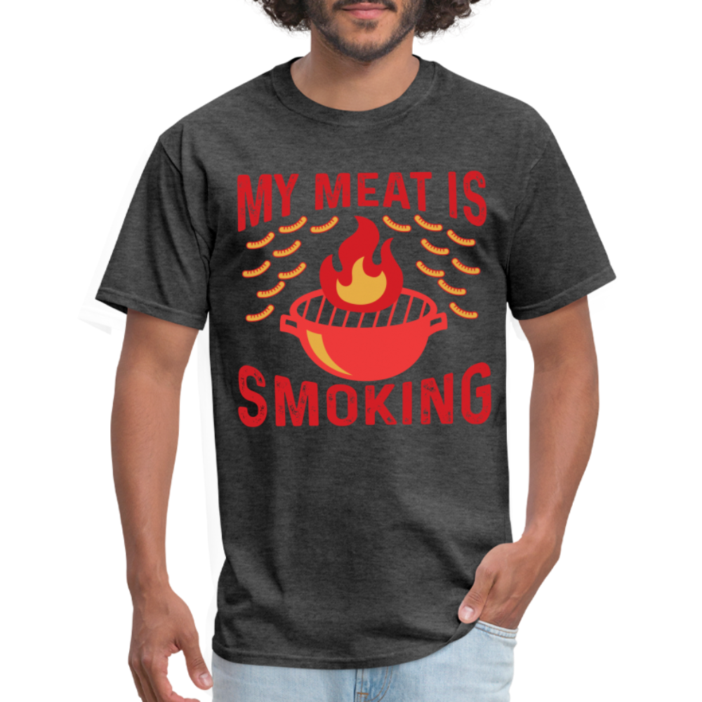 My Meat Is Smoking T-Shirt (BBQ) - heather black