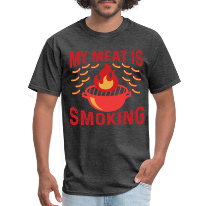 My Meat Is Smoking T-Shirt (BBQ) - heather black