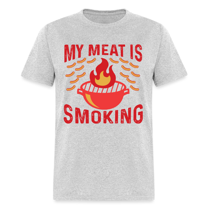 My Meat Is Smoking T-Shirt (BBQ) - heather gray