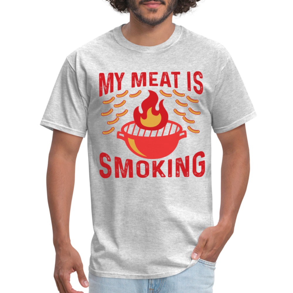 My Meat Is Smoking T-Shirt (BBQ) - heather gray