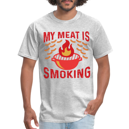 My Meat Is Smoking T-Shirt (BBQ) - heather gray