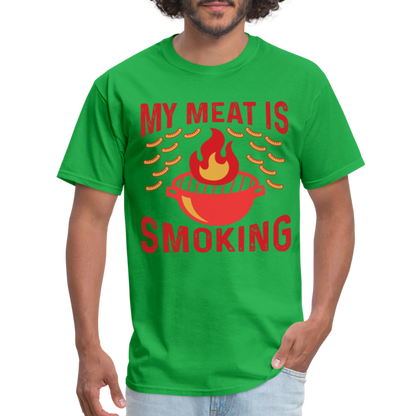 My Meat Is Smoking T-Shirt (BBQ) - bright green