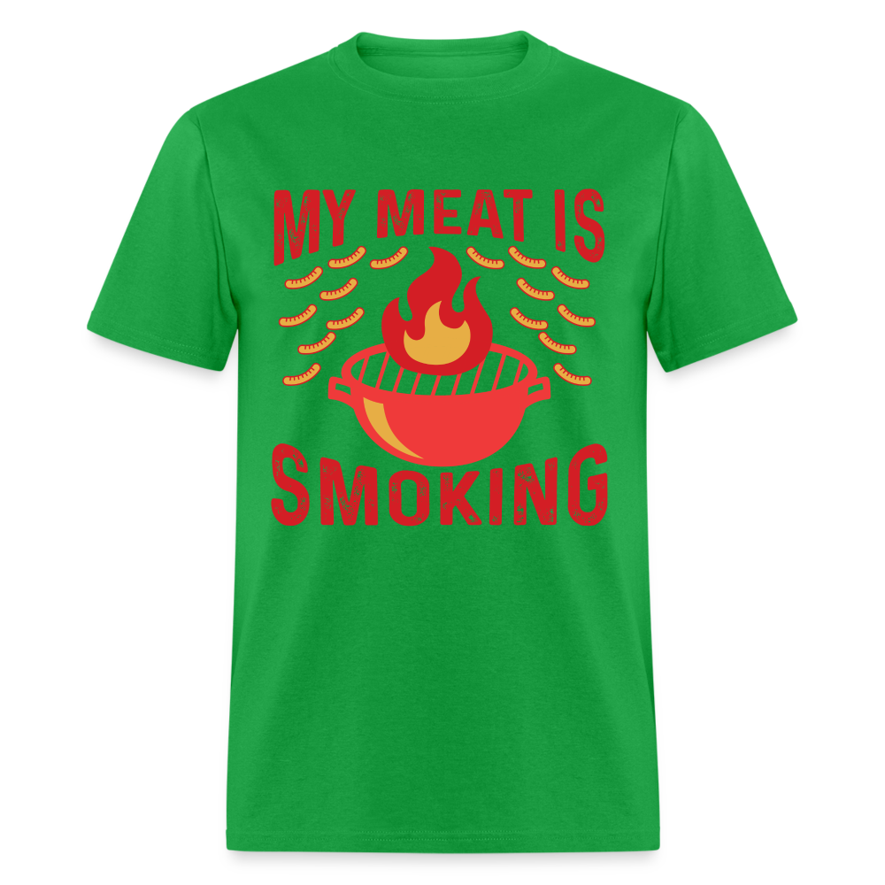 My Meat Is Smoking T-Shirt (BBQ) - bright green